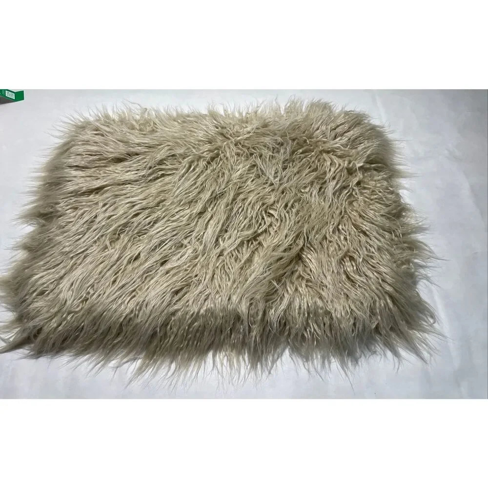 Pottery Barn Mongolian Faux Fur Lumbar Pillow Cover- Clay 14